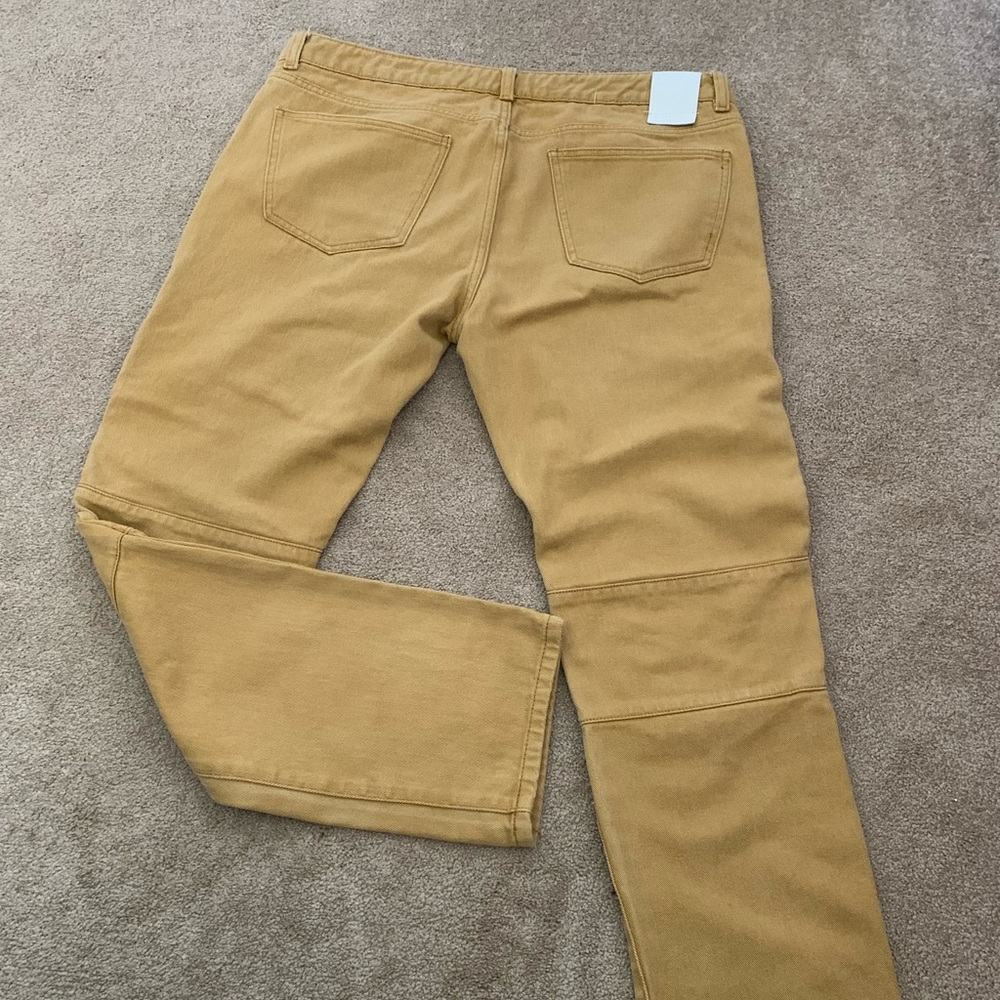 Encrypted Distressed Mustard Yellow Jeans - Picture 2 of 4